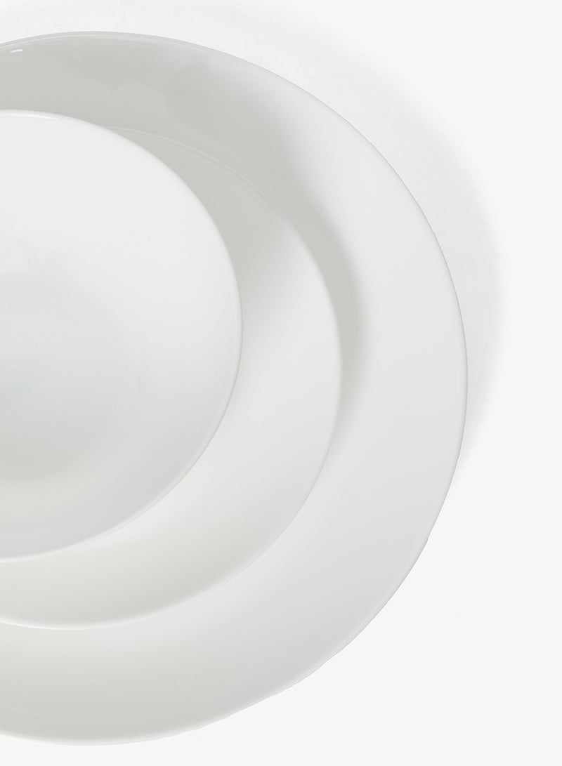 ايست من نون طقم أطباق عشاء مكون من 12 قطعة، 4 أطباق، أطباق عشاء بيضاء من زجاج الأوبال خفيف الوزن، آمنة للغسالة والميكروويف - Image 2